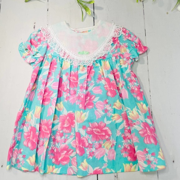 bright creek Other - Vintage Brights Creek Floral Infant Girls Smock Dress- Sz 12 months
